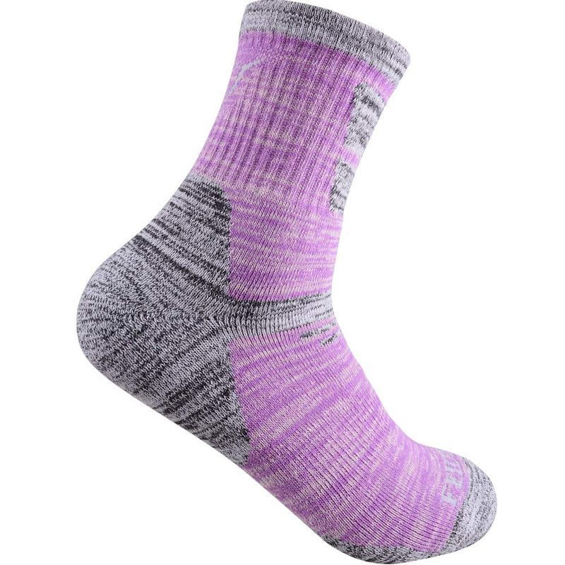 Hiking Walking Socks For Women, FEIDEER Multi-pack Outdoor Recreation Socks Moisture Wicking Crew Socks Purple/Red/Pink 4.5-7 - BeesActive Australia