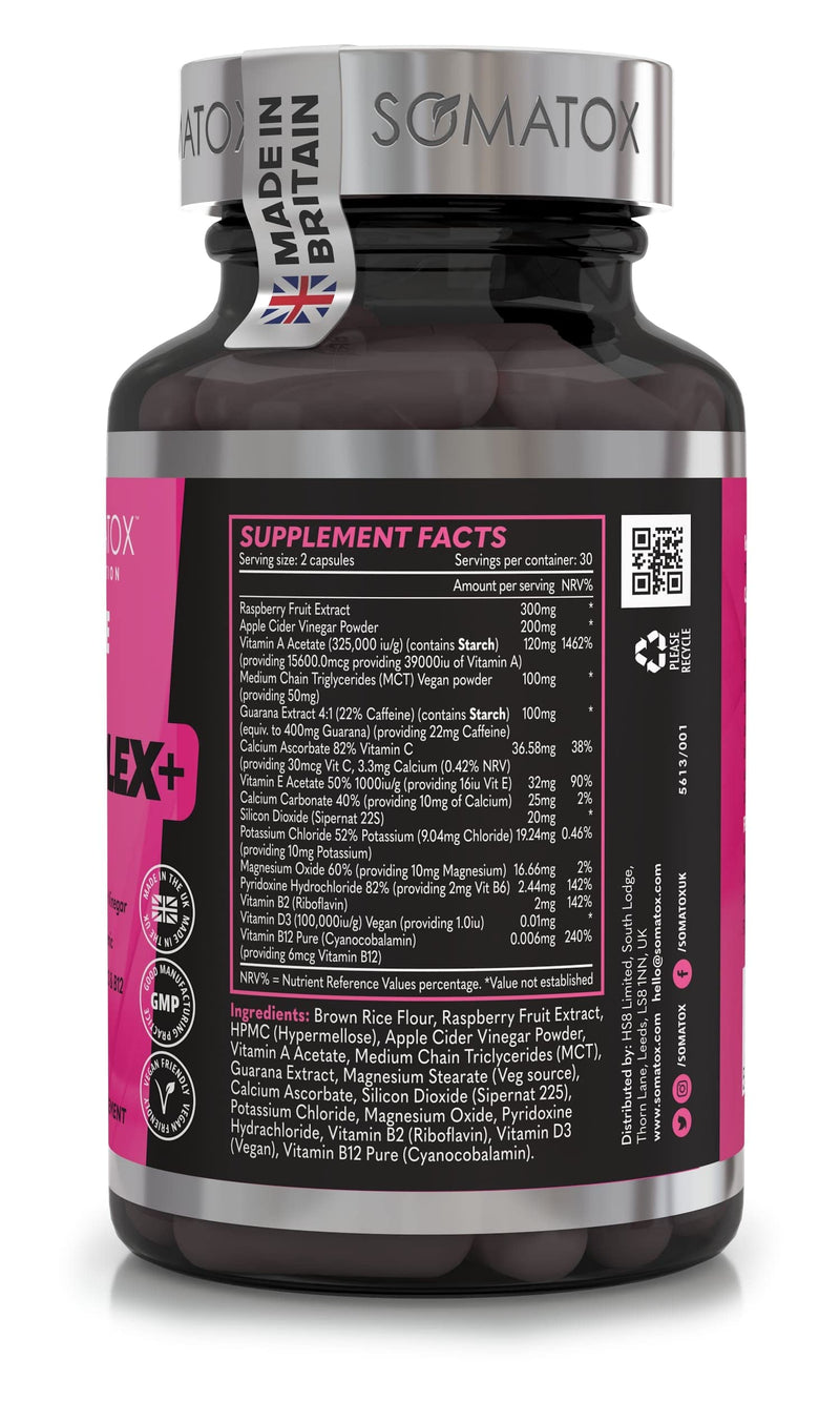 Extreme Keto Complex Max – K-Vitex™ Advanced Ketogenic Formula for Weight Loss - Fat Burner Diet Pills | Apple Cider Vinegar, MCT, Vitamins B12, B2, C, E & D3 – 30 Day Supply/Vegan Capsules - BeesActive Australia
