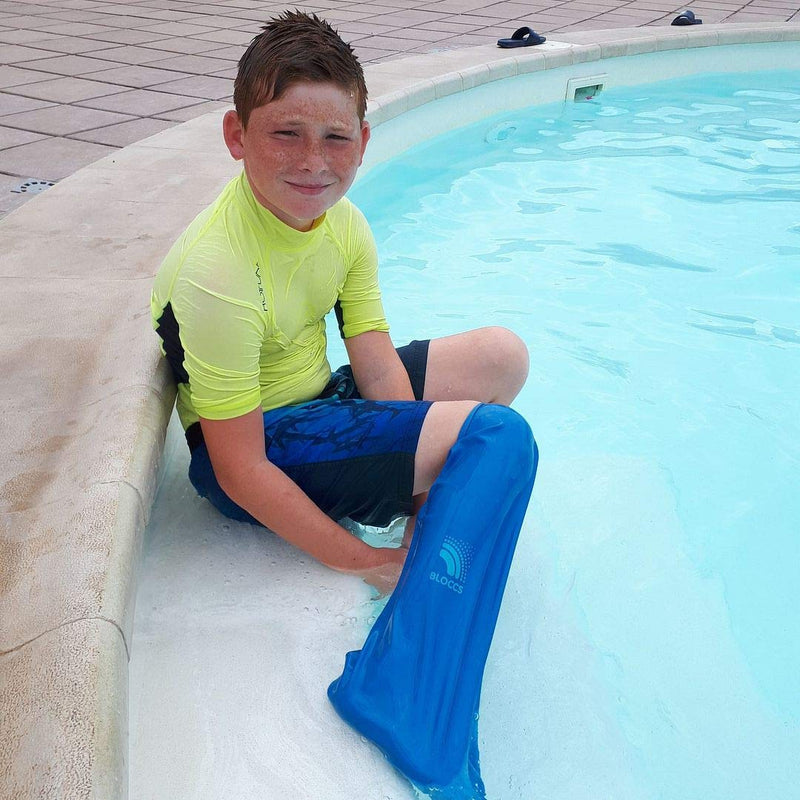 Bloccs Waterproof Cover for Plaster Cast Leg, Swim, Shower & Bathe. Watertight Protector, Child Short Leg (Small) S - BeesActive Australia