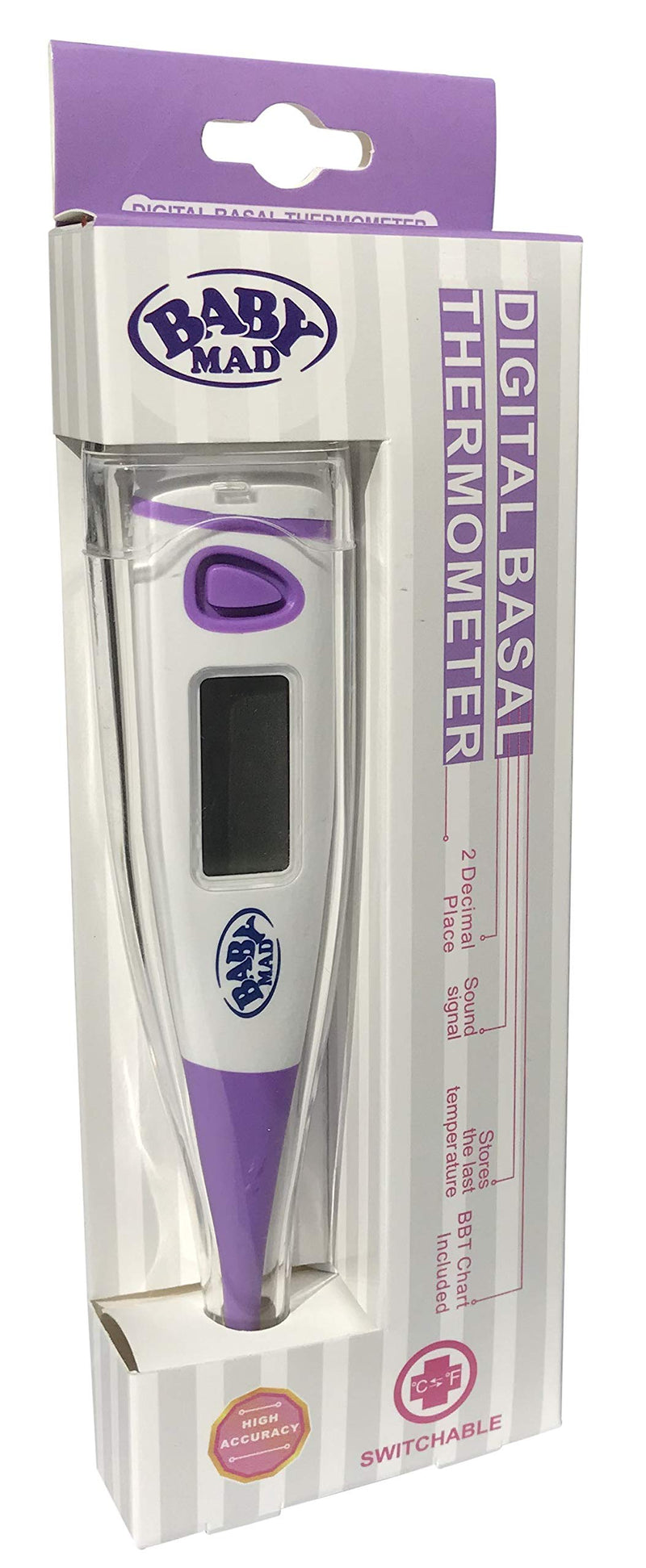 Basal Thermometer for Ovulation - Switchable C/F - Temperature Chart - Hard Storage Case - BabyMad - BeesActive Australia