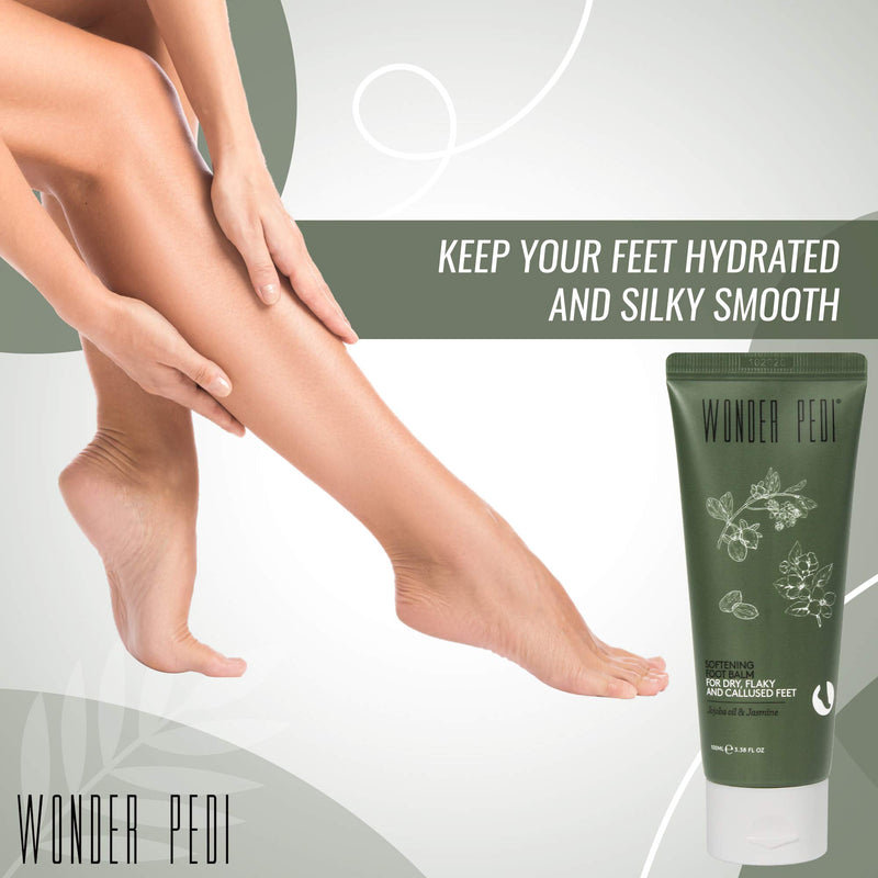 Foot Balm Cream for Cracked Heels with Jojoba Oil and Jasmine - Calming and Softening Cream for Dry, Flaky, and Callused Feet -100ml – By Wonder Pedi (1 PACK) - BeesActive Australia