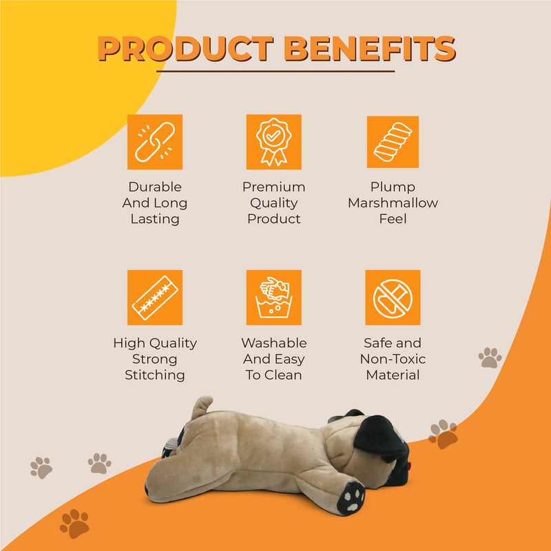 Dog Dog Pug Stuffed Animal Fawn Color Plush Toy - BeesActive Australia