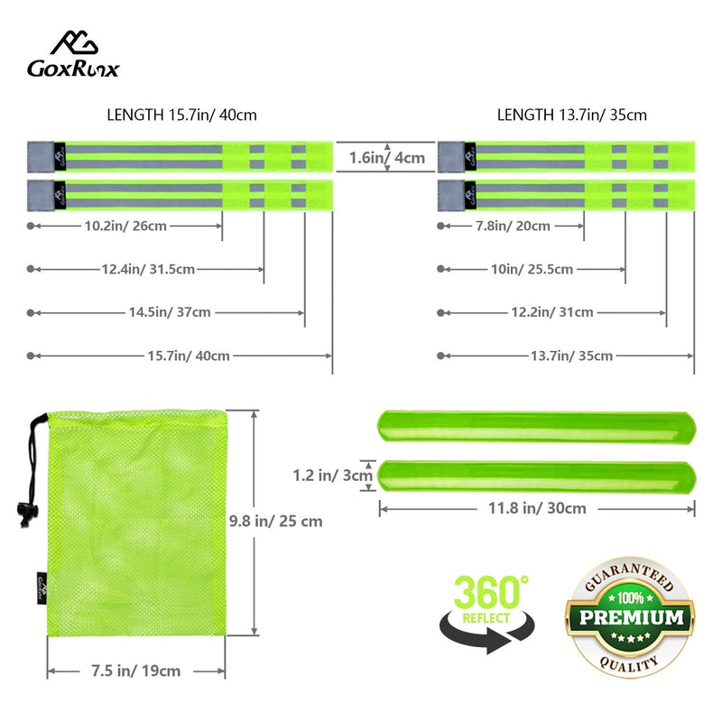 GoxRunx 6 Pcs Reflective Bands for Arm/Wrist/Leg, High Visibility Reflective Running Gear Reflectors Armband for Women Men,Safety Reflective Straps Bracelets for Running, Cycling, Walking - BeesActive Australia