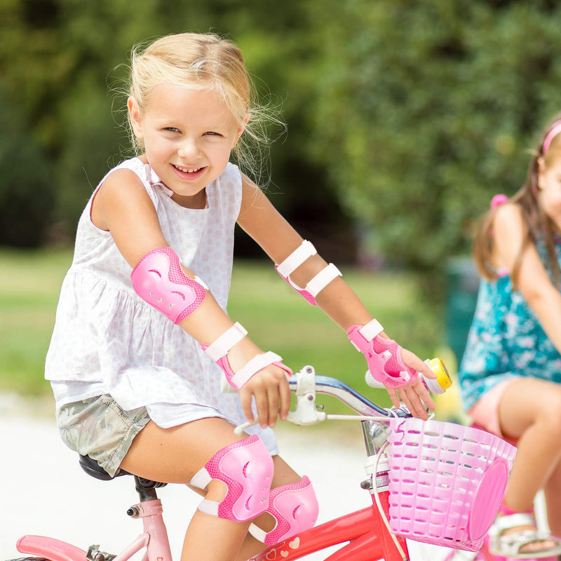 Kids/Youth Knee Pad Elbow Wrist Pads Guards Protective Gear Set for Roller Skates Cycling Bike Skateboard Inline Skatings Scooter Riding Sports,Suitable for Multiple Sports Outdoor Activities 02-Pink Small - BeesActive Australia