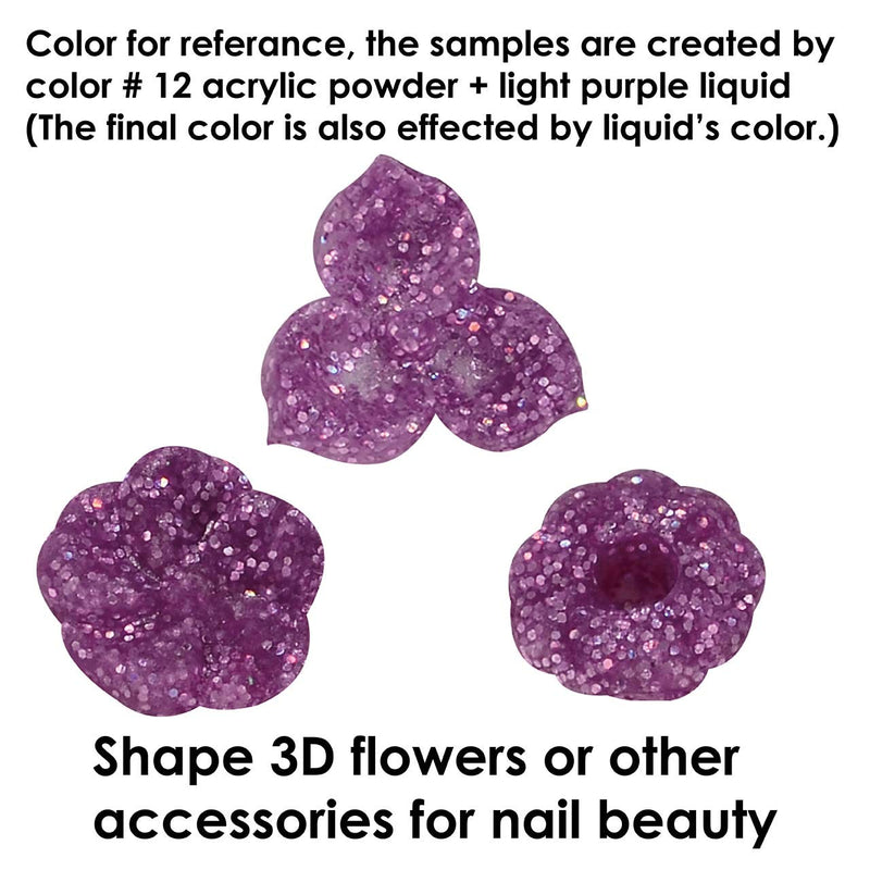 C&I Acrylic Powder, 12 Purple Blink Glitter, 3 D Nail Flower, Sculpting Nail Powder, 1.4 oz, 40 g - BeesActive Australia