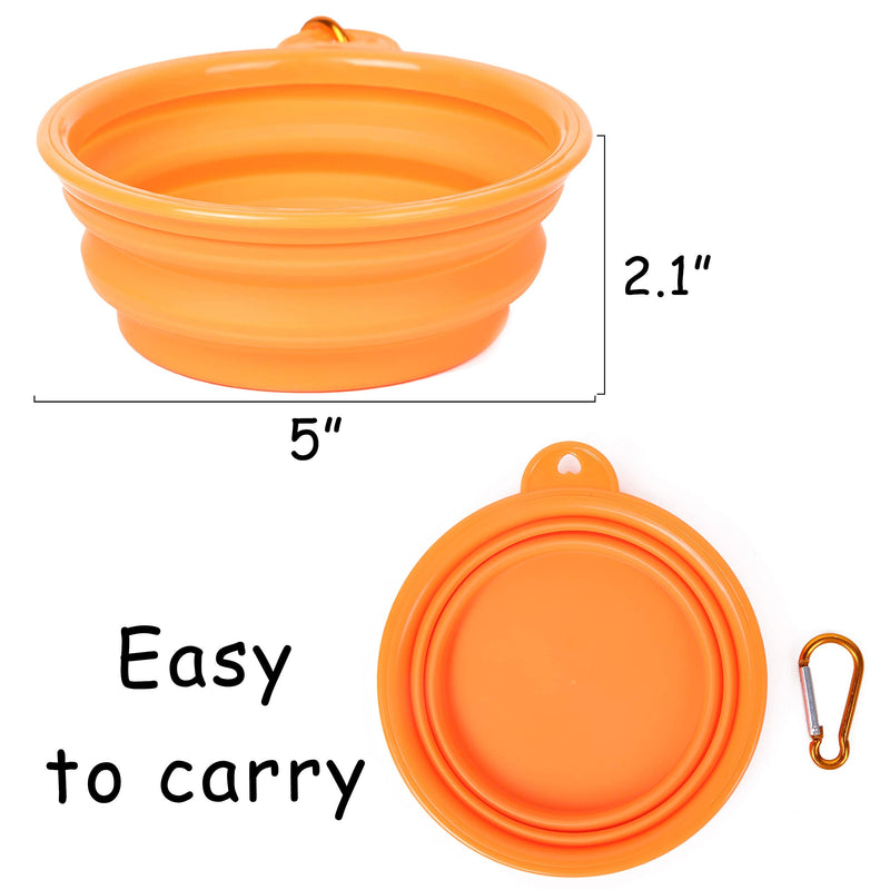 PROLOSO 9 Pcs Collapsible Dog Bowl Foldable Expandable Silicone Cup Dish for Pet Cat Food Water Feeding Portable Travel Bowl with Carabiner - BeesActive Australia