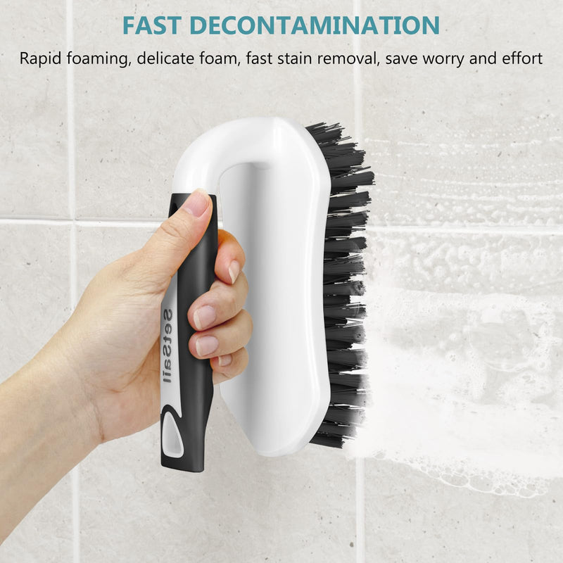 SetSail Scrub Brush, Heavy-Duty Scrub Brushes for Cleaning with Stiff Bristles Cleaning Brush for Shower, Bathroom, Carpet, Kitchen and Bathtub Scrubber - 2 Pack Black - BeesActive Australia