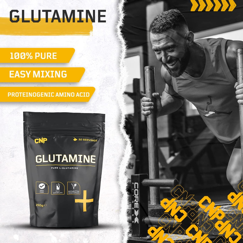 CNP Professional Glutamine, 100% Pure L-Glutamine Powder, 250g Pouch - BeesActive Australia
