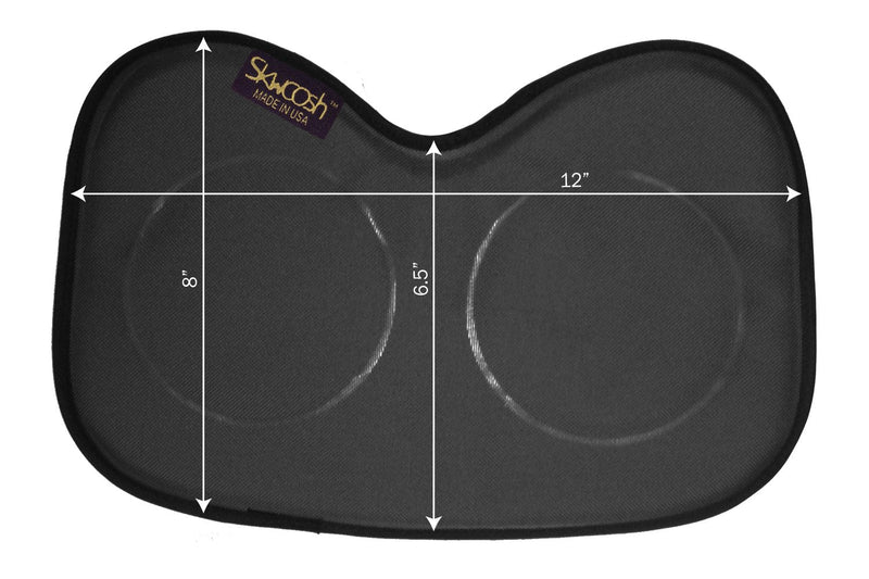 Skwoosh Row Pad Seat Cushion for Masters, Students, Scullers, Dragonboat, Outriggers, Accessories | Fits Concept2 | Gel Pressure Sitz Bone Comfort Relief | Made in USA Black - BeesActive Australia