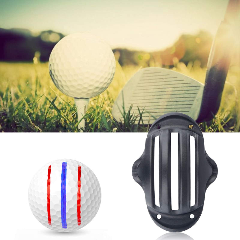 Vibit 2 PCS Golf Ball Liner Tri-Line Golf Alignment Kit with 2 Marker Pen, Triple Track Putter Stencil Spring Clamp Ball Marking Tools Accessories - BeesActive Australia