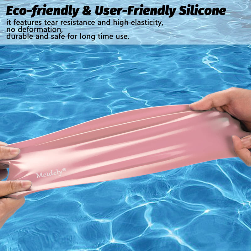 Silicone Swim Cap,Waterproof Swimming Cap for Curly Hair Short Hair Medium to Long Hair Pink - BeesActive Australia