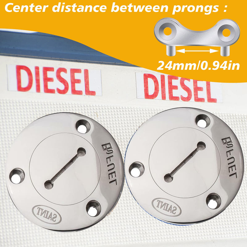 2 Pack Boat Gas Cap Key Stainless Steel Boat Gas Key Boat Fuel Cap Key Boat Gas Tank Key Marine Gas Cap Key Deck Filler Key Deck Fill Plate Key Spare Key Replacement for Boat Yacht, Silver - BeesActive Australia
