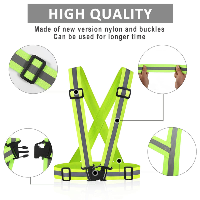 Miushion Reflective Vest - Running Vest Reflector, Reflective Running Vest with Safety Straps, High Visibility Reflector A-2pcs Vests - BeesActive Australia