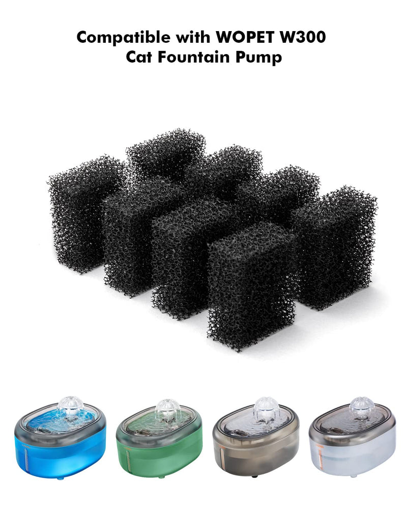 WOPET 8 Pack Replacement Pre-Filter Sponges for Pump from WOPET W300 and W300B Automatic Pet Fountain Cat Water Fountain Dog Water Dispenser - BeesActive Australia