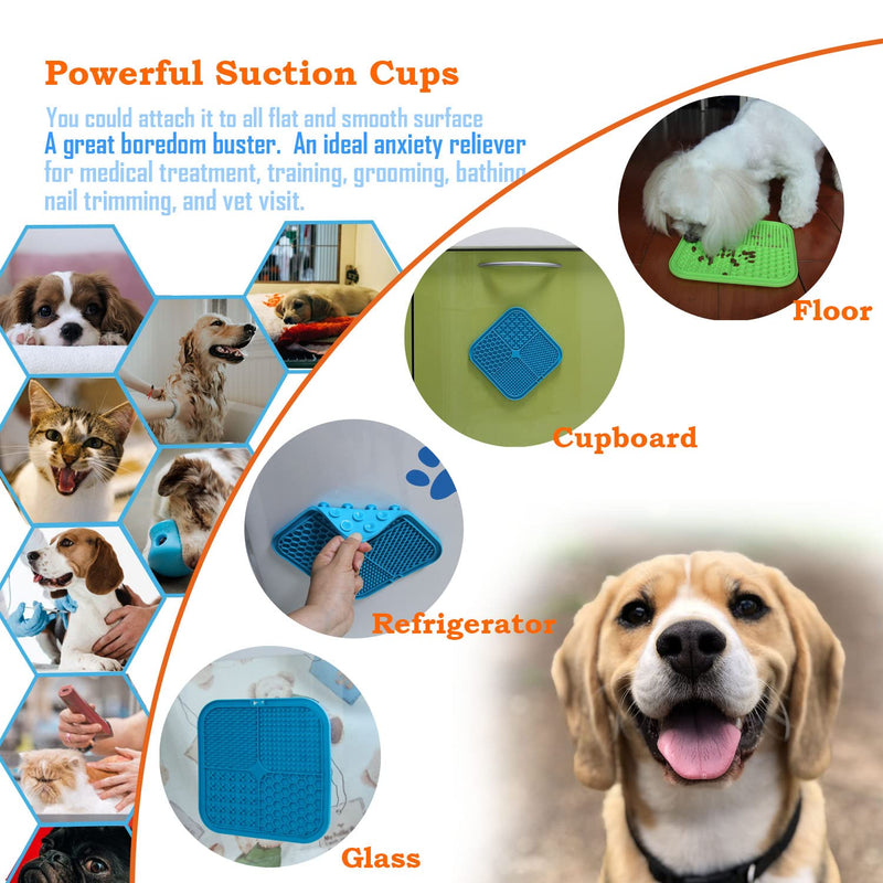 VEEVAO Lick Mat for Dogs, Food-Grade Silicone Dog Lick Mat as Dog & Cat Slow Feeder, 2 PCS Dog Licking Mat with Suction Cups and Can Lids, Relieve Pets Anxiety and Boredom(No Cans Included) - BeesActive Australia