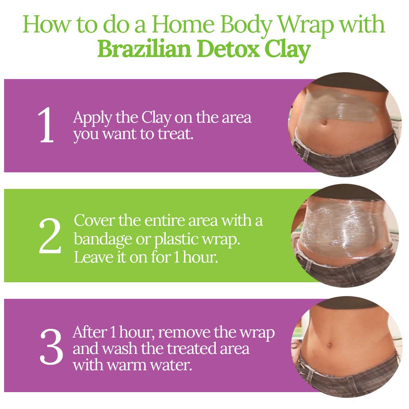 Brazilian Spa Detox Body Clay for Inch Loss Body Wraps, Detox and Cleanse -Rejuvenate and Improves Skin Texture- All Natural Ingredients - 6 oz - BeesActive Australia