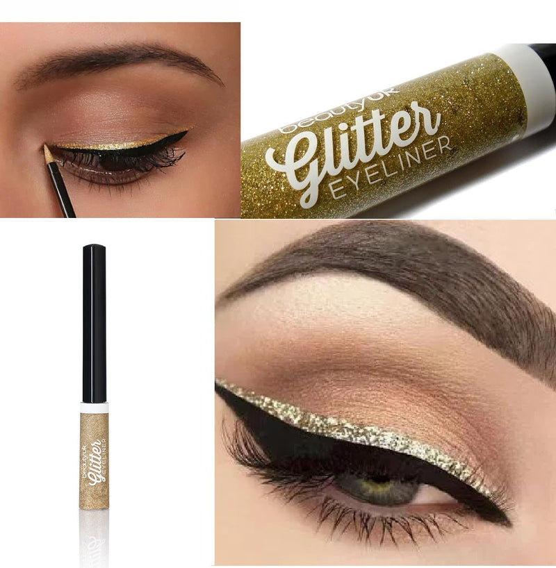 Beauty UK Eyeliner Set - Long-lasting, Intense Silver and Gold Eyeliners for an intense Metallic, Glam Look - BeesActive Australia