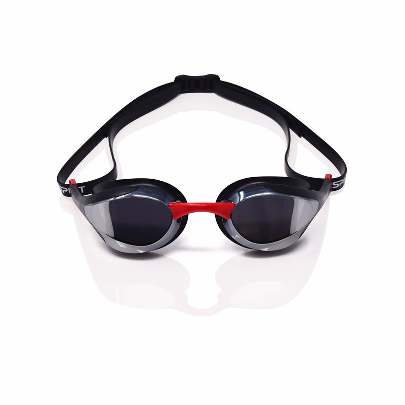 Fluidix Swimming Goggles | Low Profile, Comfy & Adjustable Fit | Hydrodynamic Wide Angle Lenses | Anti Fog Black/Red - BeesActive Australia