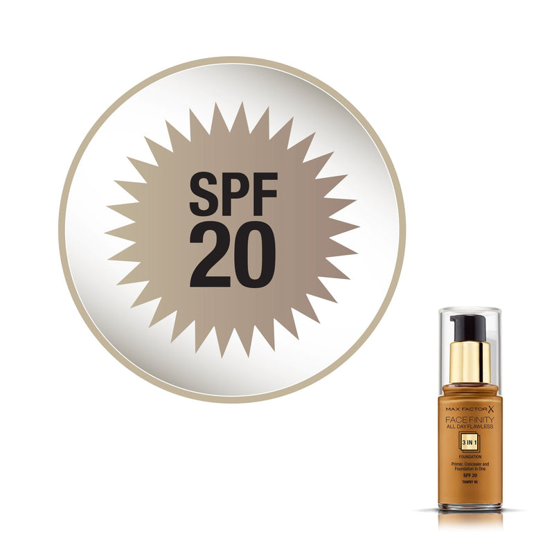 Max Factor Facefinity 3-in-1 All Day Flawless Liquid Foundation, SPF 20 - 95 Tawny, 30 ml (Packaging May Vary) - BeesActive Australia
