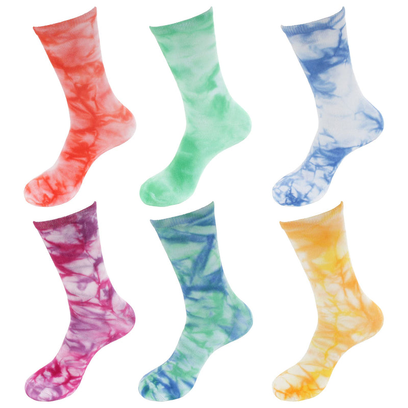 BambooMN Women's Bamboo Athletic Tie Dye Crew Socks - 2 pairs 4-9 Blue Green - BeesActive Australia