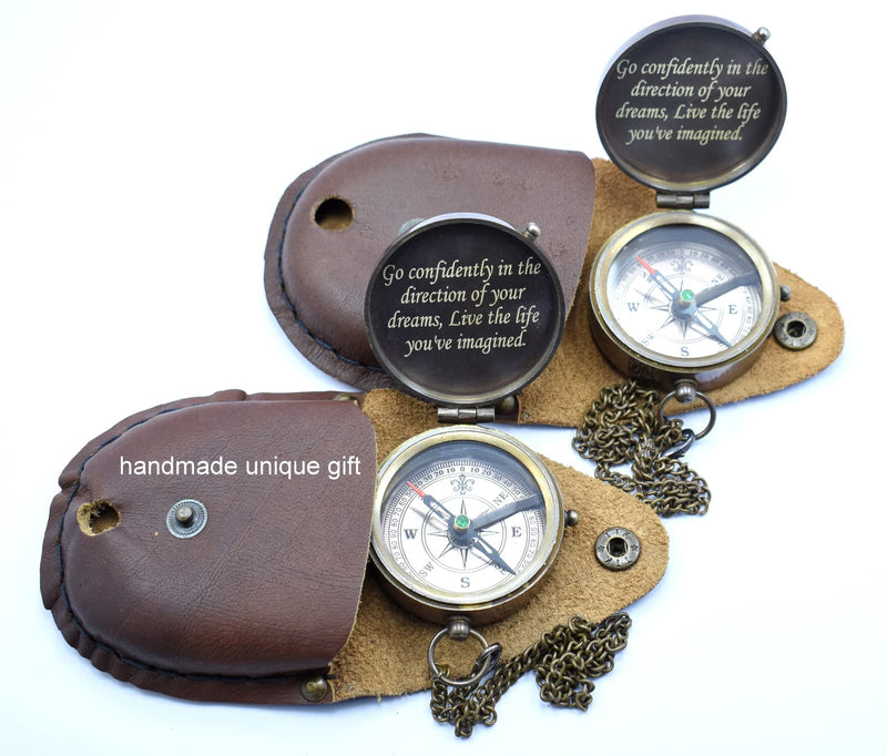 Your Tommy Your Tubbo ,go Confidently in The Direction Dual Compass Gift Set | 2 Brass Compasses Engraved with Special Quote | Great Gamer Gift - MCYT, Dream SMP, TommyInnit Fanart - BeesActive Australia