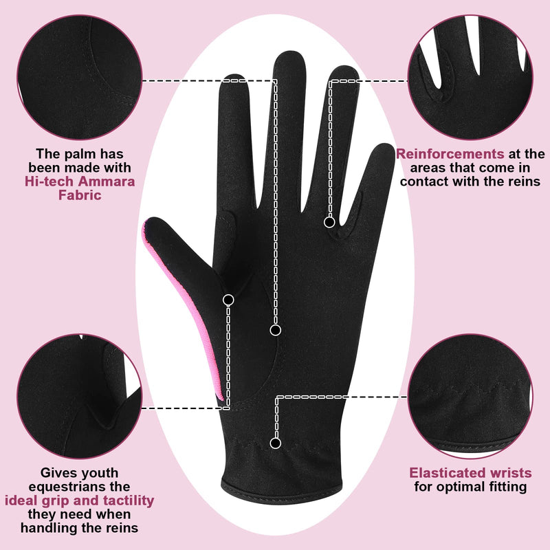 Liliful 2 Pairs Kids Horse Riding Gloves Children Equestrian Kids Gloves Horse Riding Gear Child Horseback Bike Gardening Boys Girls Mittens Youth Outdoor Mitts - BeesActive Australia