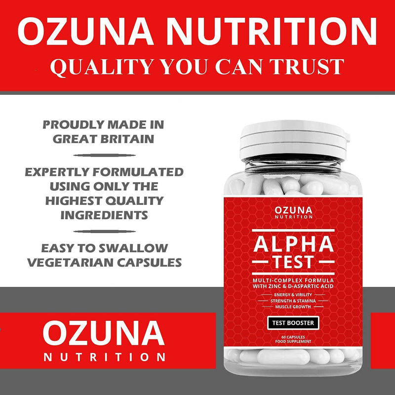 Alpha Test Testosterone Booster for Men for Strength Energy Performance Stamina Reduces Fatigue | Healthy Test Levels with Fenugreek, D-Aspartic Acid, Maca, Zinc, Tribulus Plus More | One Month Supply - BeesActive Australia