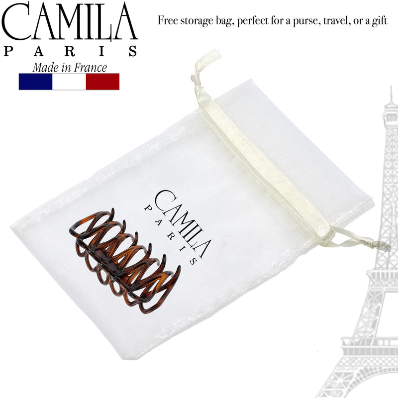 Camila Paris CP3519 French Large Hair Clips for Women Thick Hair for Long Wavy Curly Hair, Girls Hair Claw Clips Styling Big Hair Clip for Thick Hair, Strong Hold No Slip Grip Claw Clip Made in France Tortoise Shell 4" - BeesActive Australia
