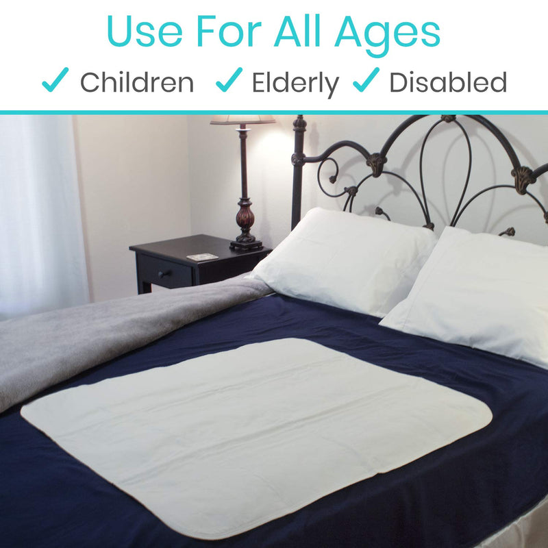 Vive Incontinence Bed Pad Sheets - Washable Mattress Protectors for Women, Men, Elderly, Kids, Pets - Overnight Urinary - Reusable Dry Underpad - Silent, Soft Protection (86 cm x 91 cm, 1) 86 cm x 91 cm 1.0 - BeesActive Australia