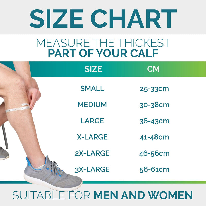 Calf Compression Sleeves For Men & Women - Leg Compression Sleeve - Footless Compression Socks for Shin Splint &Varicose Vein Black Large - BeesActive Australia
