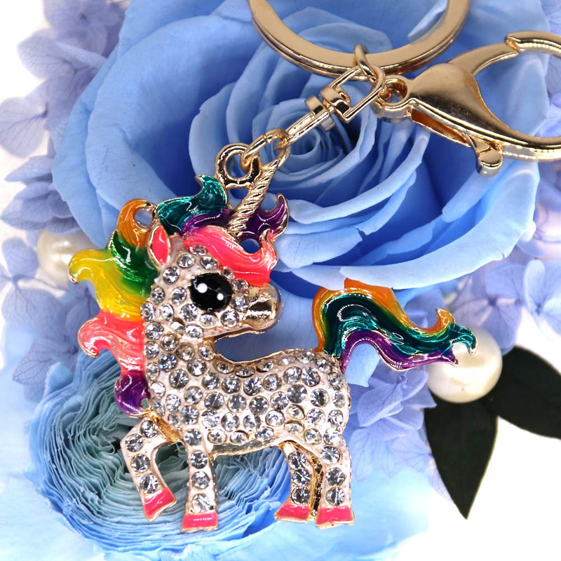 LLAMEVOL Gifts for Women Gilrs Unicorn Cute Keychain Wristlet Keychain Horse Bling Keychain Crystal Keychains Detachable Gold Keychain Pendant Metal and Rhinestone Mom Keychain Holder Set - BeesActive Australia