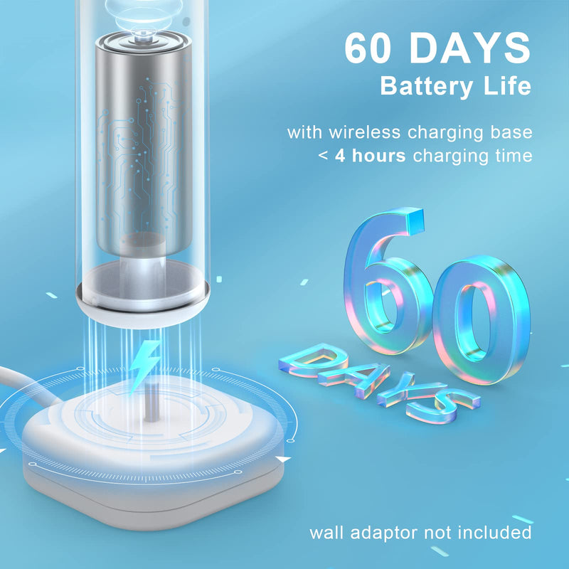 Deepklean Ultrasonic Electric Toothbrush - Sonic Electric Toothbrush for Adults, 6 Modes Sonic Toothbrush with 8 Brush Heads Travel Case, 60 Days Long-Lasting Rechargeable Battery Toothbrush Black - BeesActive Australia