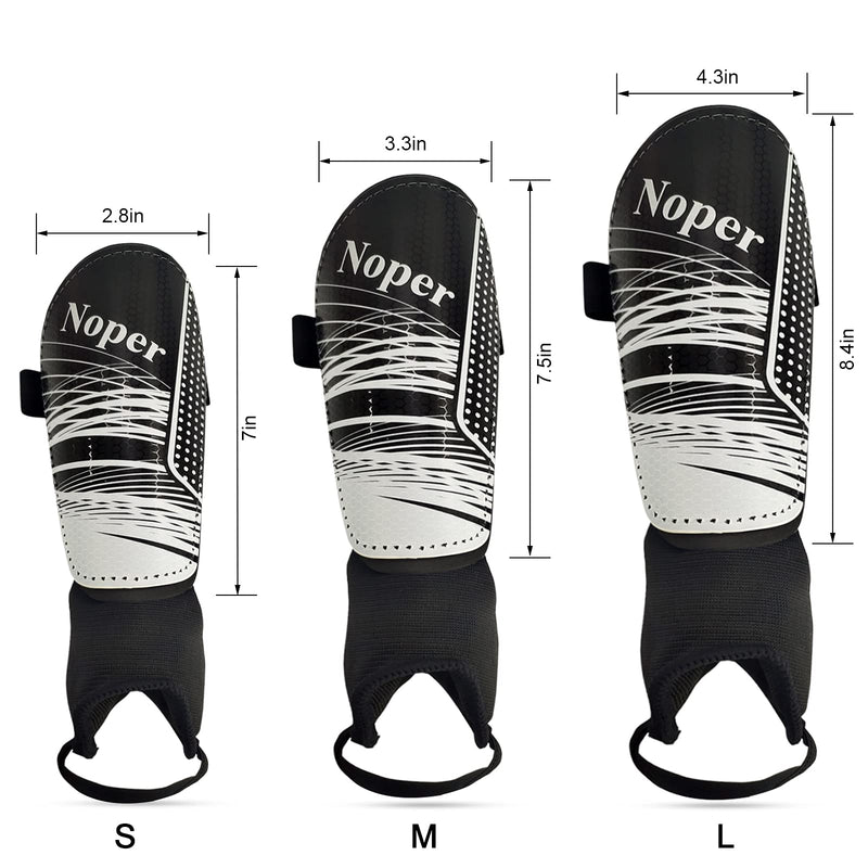 Soccer Shin Guards for Kids Youth, Shin Guard and Shin Guard Sleeves for Boys and Girls for Football Games EVA Cushion Protection Reduce Shocks and Injuries C-black+white Large - BeesActive Australia