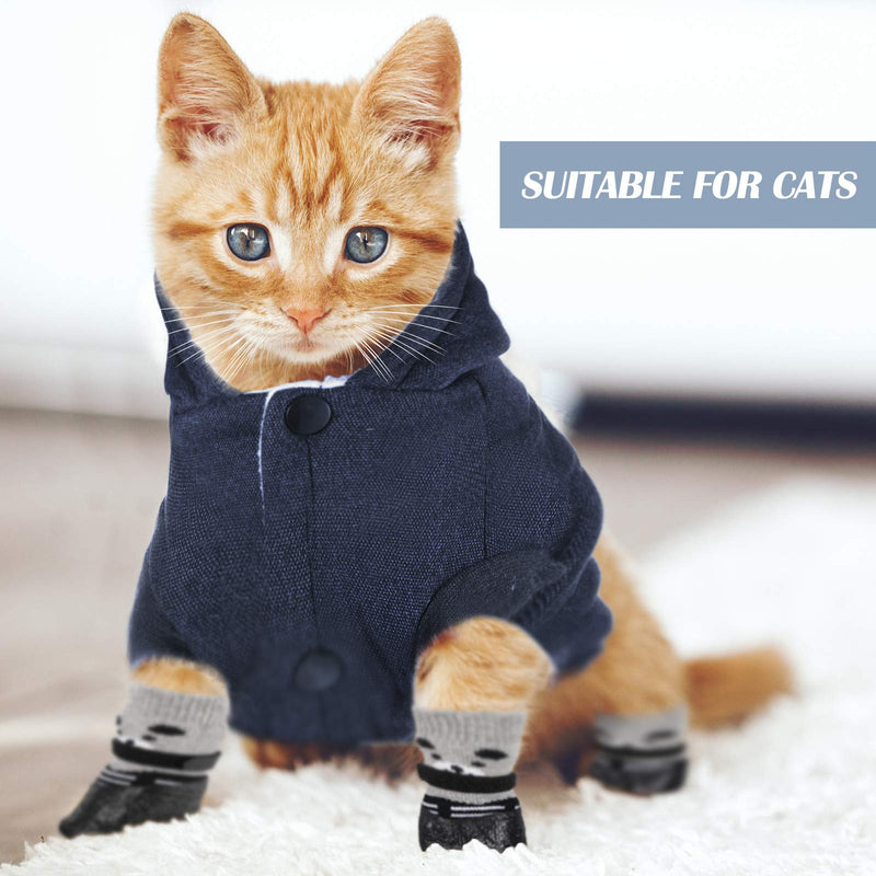 Hooded Dog Coat and Dog Cat Boots Shoes Socks Stylish Puppy Clothes Warm Dog Jacket Waterproof Dog Shoes for Small Puppy Navy Blue Medium - BeesActive Australia