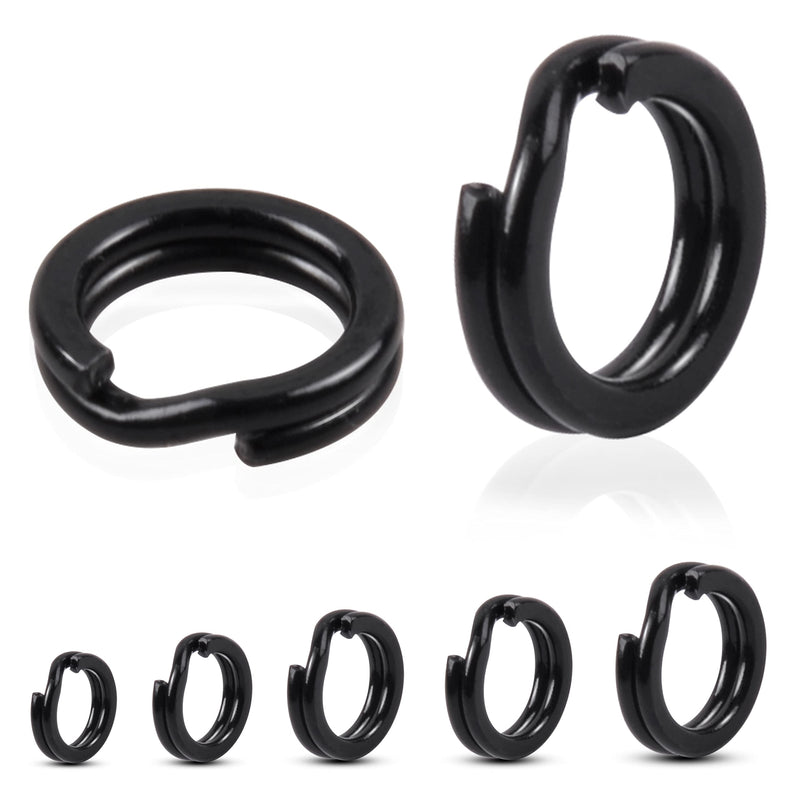 JOGFFDE Fishing Split Rings Assortment Kit - 200PCS Stainless Steel Double Flat Wire Snap Ring High Strength Lure Hook Connector Fishing Accessories - BeesActive Australia