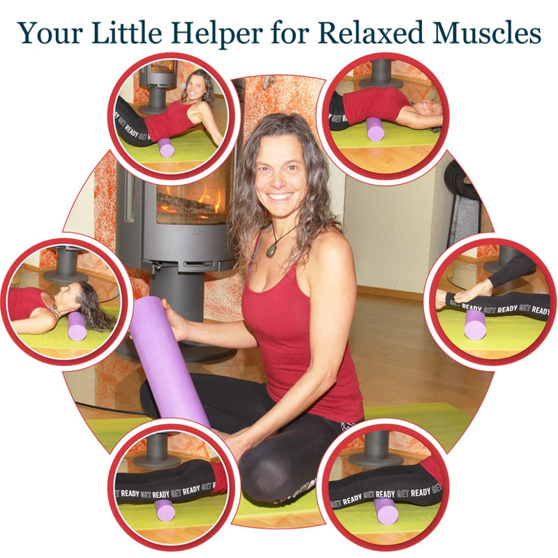 Easy FoxY ToY Small Medium Density EVA Foam Roller for Back & Leg Pain; Sore Muscle Recovery; Trigger Point Body Massage Roller Ø3.75"x18inch for Physical Therapy; Helps as Spine Cracker Stretcher - BeesActive Australia