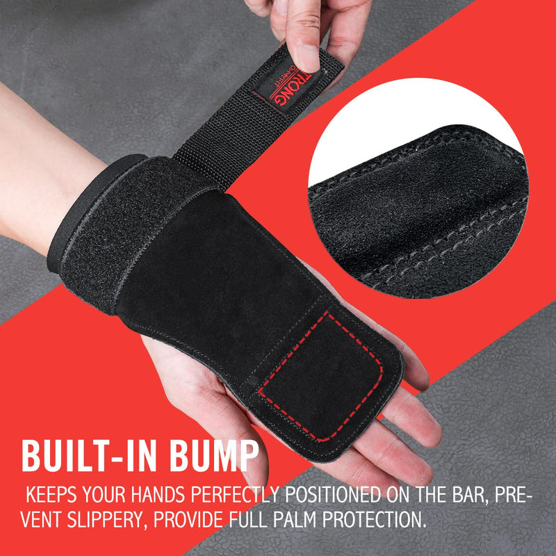 OHMY FIT Weight Lifting Grips Workout Pads With Adjustable Wrist Straps, Support Wraps for Power Lifting Pull Up Fitness Gym, Kettlebells and Cross Training for Men and Women - BeesActive Australia