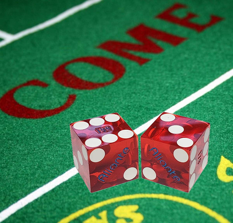 Cyber-Deals 19mm Craps Dice Pair Matching Serial Numbers - Authentic Las Vegas Casino Table-Played Dice - BeesActive Australia