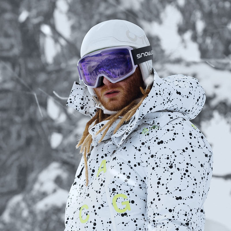 Ski/Snowboard Goggles for Men, Women & Youth -OTG 100% UV Protection Bright Purple/Purple Lens (Light Silver) - BeesActive Australia