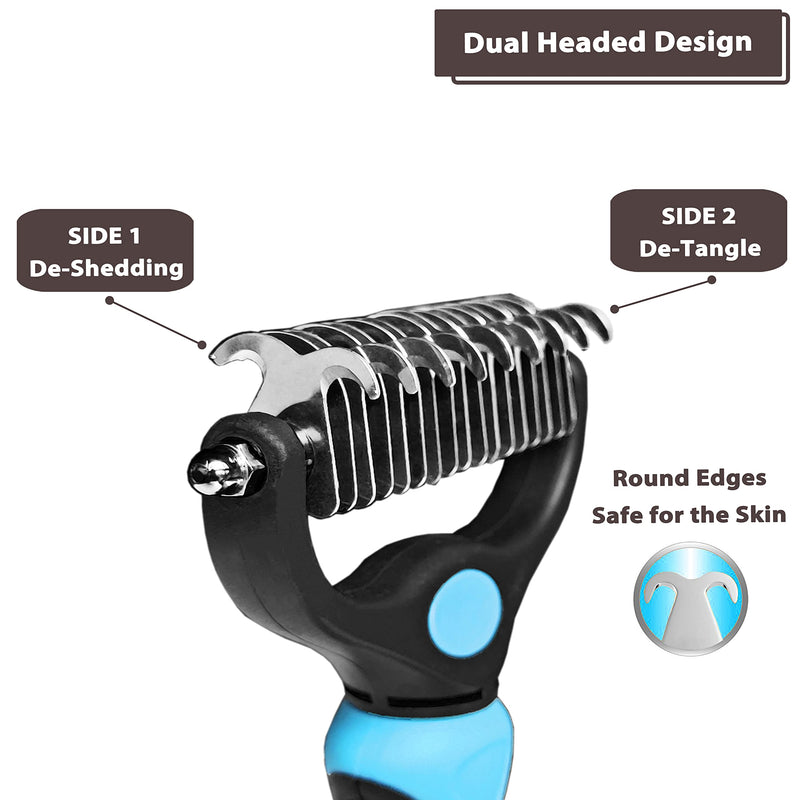 Gonicc Dog & Cat Pets Nail Clippers and Dematting Comb. Nail Clippers with Safety Guard to Avoid Over Cutting, Free Nail File. Dematting Comb with 2 Sided, 17+9 Precision Teeth, Ergonomically Designed - BeesActive Australia