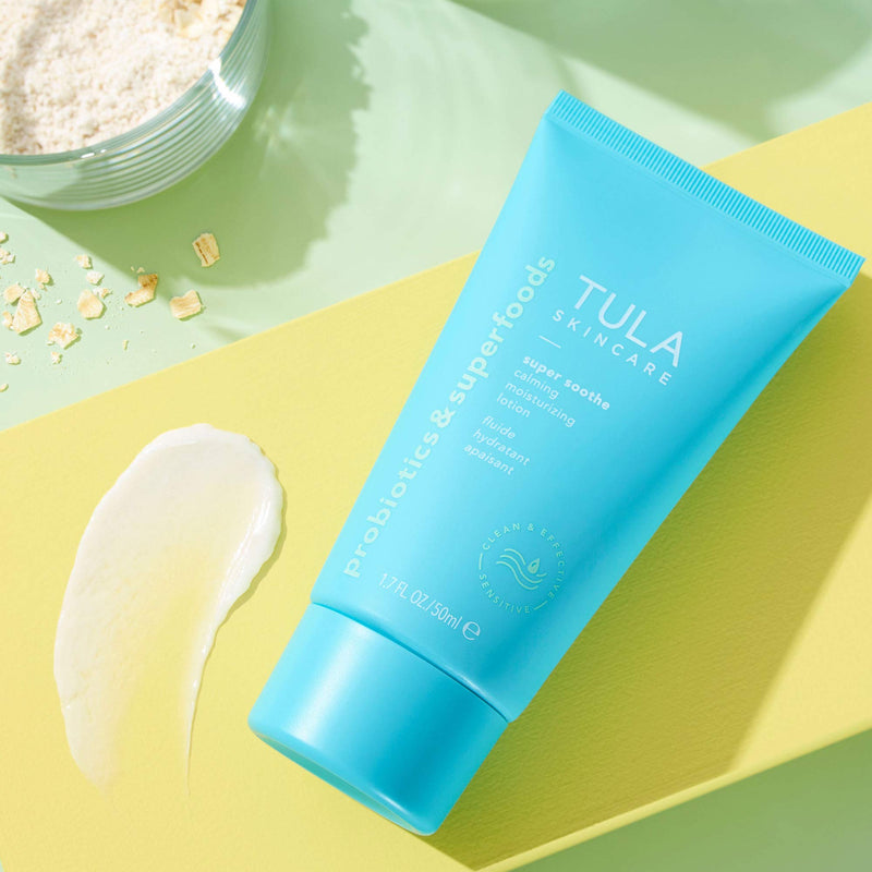 TULA Skin Care Super Soothe Calming Moisturizing Lotion | Calming, Hydrating, & Non-Irritating for Sensitive Skin with Colloidal Oatmeal, Cucumber & Ginger | 1.7 fl. oz. - BeesActive Australia