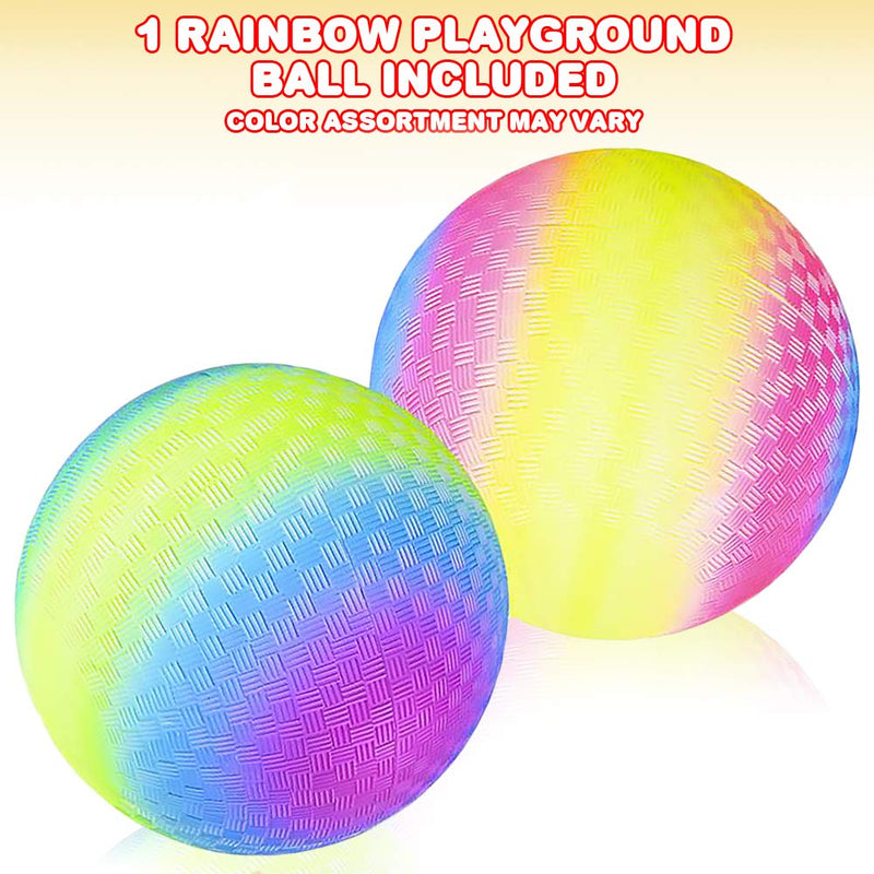 ArtCreativity Rainbow Playground Ball for Kids, Bouncy 9 Inch Kick Ball for Backyard, Park, and Beach Outdoor Fun, Beautiful Colors, Durable Outside Play Toys for Boys and Girls - Sold Deflated - BeesActive Australia