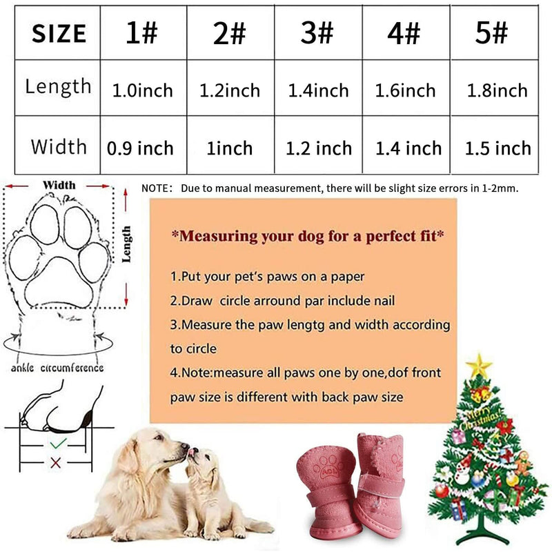 URBEST Dog Shoes with Hook Loop Closure Booties Pet Dog Chihuahua Shoes Boots, 4Pcs 2# Brown - BeesActive Australia