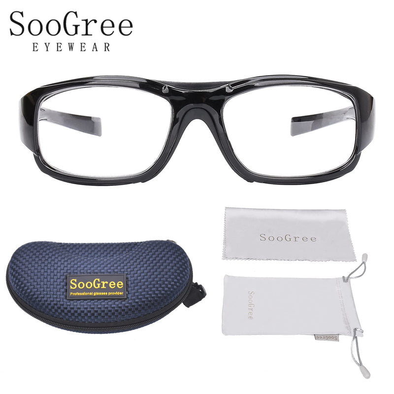 SooGree Sport Goggles Glasses Squash & Racquetball Goggles Basketball Glasses Adjustable Strap Resistant Impact Black - BeesActive Australia