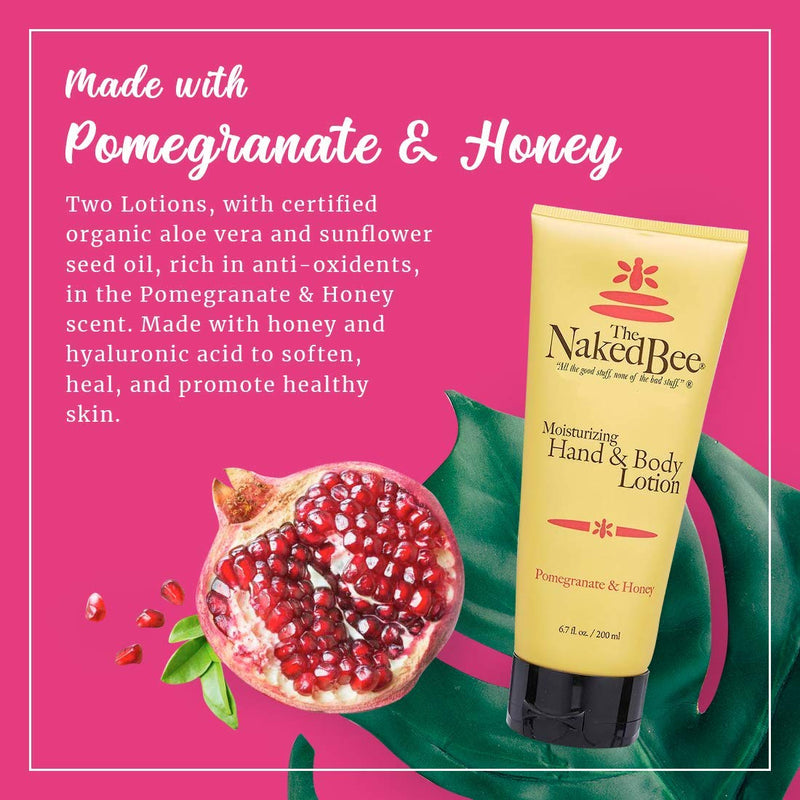 The Naked Bee Pomegranate & Honey Hand and Body Lotion, 6.7oz - 2 Pack - BeesActive Australia