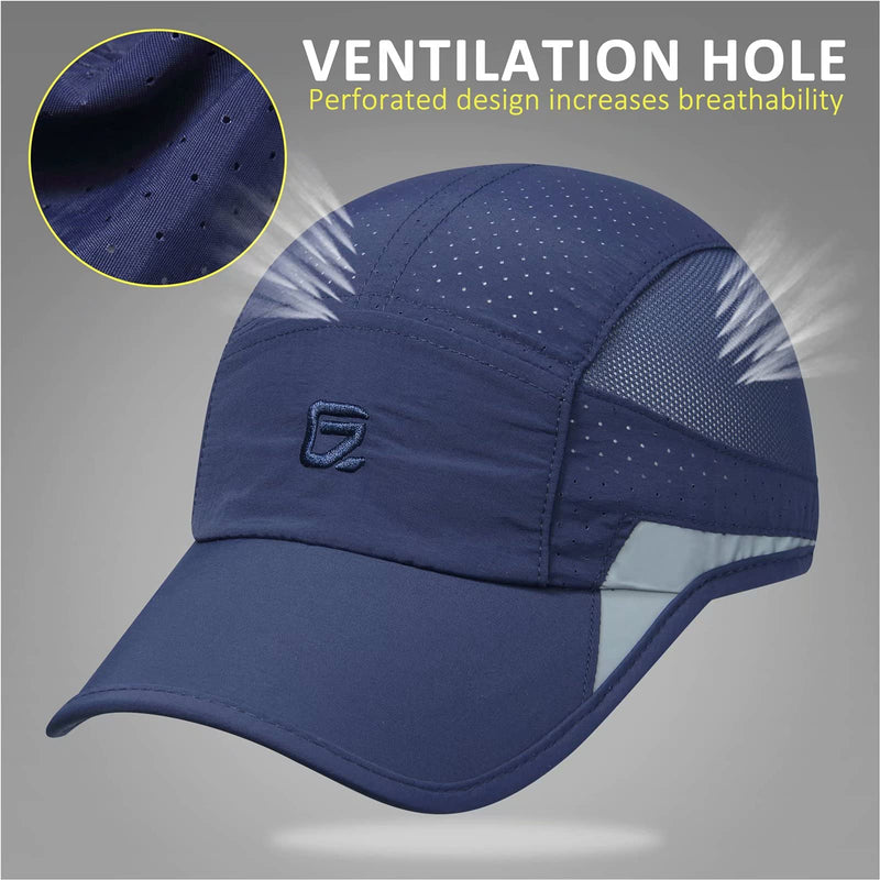 GADIEMKENSD Unstructured Reflective Breathable Sports Cap for Men and Women Navy 7-7 1/2 - BeesActive Australia
