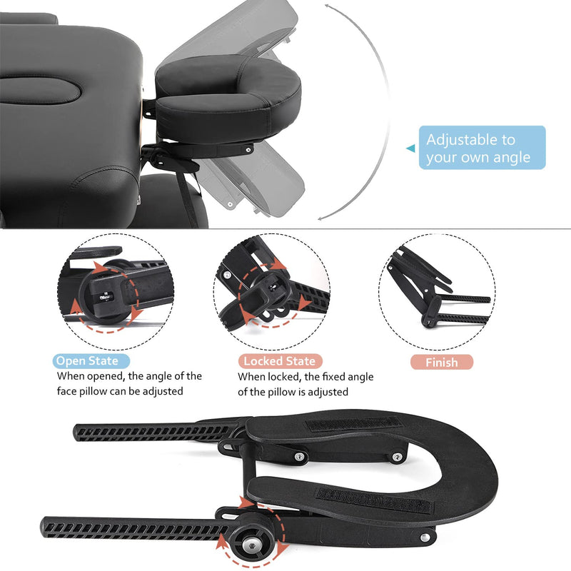 Noverlife Adjustable Massage Table Face Cradle, Massage Headrest Cradle with Face Cushion, Massage Headrest Platform with Pillow Adjustable Cradle Head Support Massage Equipment for Massage Tables - BeesActive Australia