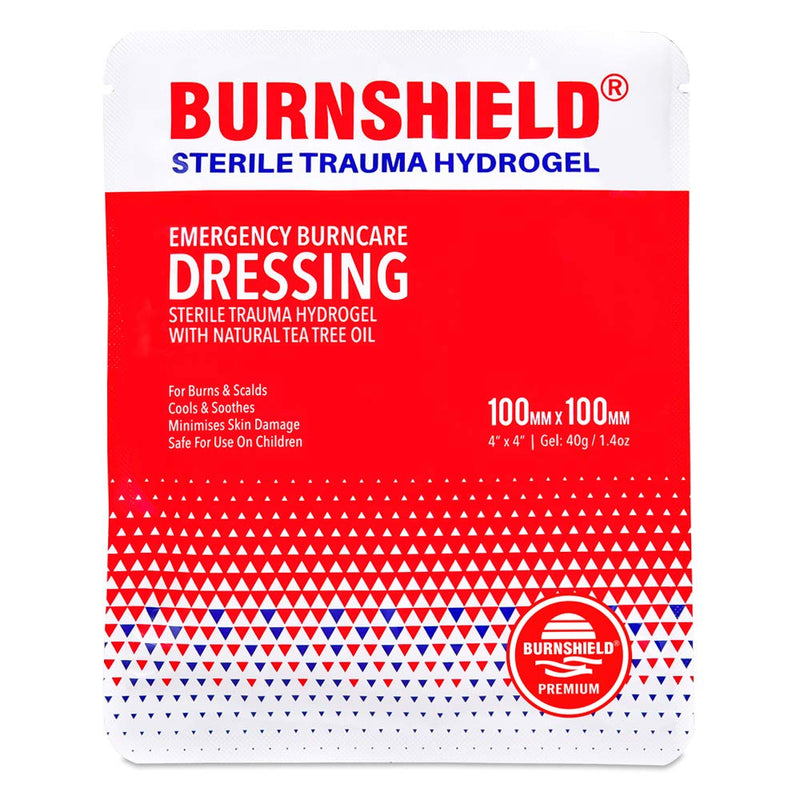 Burnshield SJA75318 Premium Sterile Emergency Burn Dressing ,White,4"x4" (10cm x 10cm)"Cools The Burn" 10 x 10 cm Single - BeesActive Australia