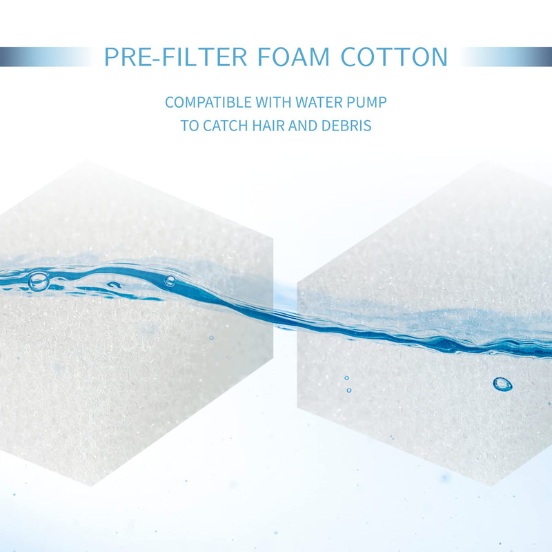 TOGGATH Cat Pet Water Fountain Filter Replacement, Filters for Pet Cat Dog Water Fountain Compatible with LED 64oz/2L Square White Cat Water Fountain with Pre-Filter Foam Sponge(10+6 Packs) - BeesActive Australia