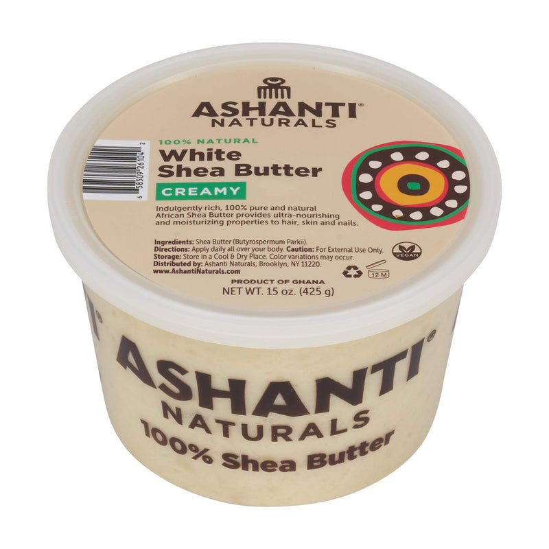 ASHANTI NATURALS 100% SOFT AND CREAMY NATURAL AFRICAN SHEA BUTTER, WHITE, 15OZ. - BeesActive Australia